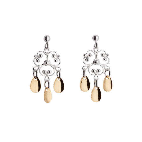 Hovedbilde Ørepynt hvit/forgylt